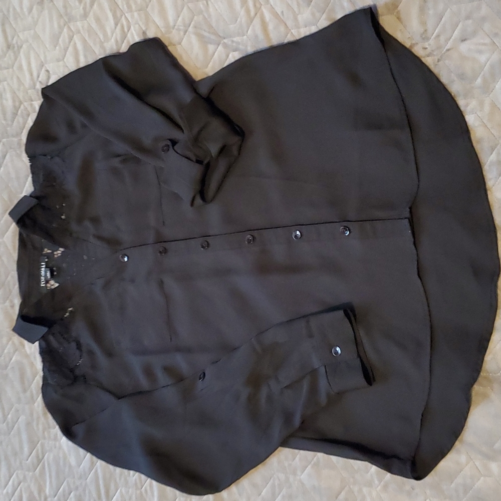 NWOT Black button down blouse
